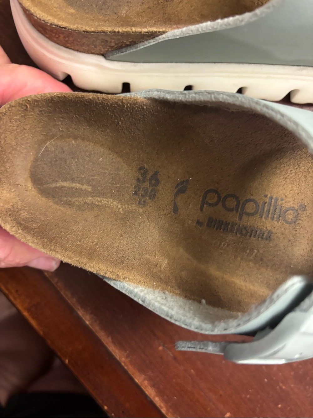 Papillio by Birkenstock size 36 blue gray slip in sandal luxury - Picture 7 of 7